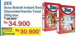 Promo Harga ZEE Susu Bubuk Swizz Chocolate, Vanilla Twist 350 gr - Indomaret