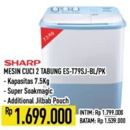 Promo Harga Sharp ES-T79SJ-BL/PK | Washing Machine Twin Tube 7.5kg  - Hypermart