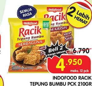 Promo Harga Indofood Racik Tepung Bumbu All Variants 210 gr - Superindo