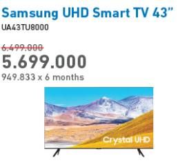 Promo Harga SAMSUNG UA43TU8000 UHD Smart TV 43"  - Electronic City