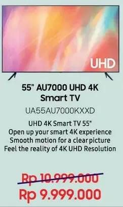 Promo Harga SAMSUNG UA55AU7000 Crystal UHD 4K TV  - LotteMart