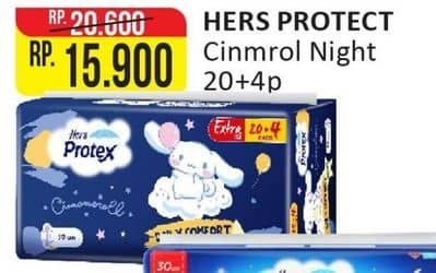 Promo Harga Hers Protex Comfort Night Wing 30cm 24 pcs - Alfamart