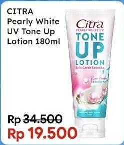Promo Harga Citra Tone Up Pearly White Body Lotion 180 ml - Indomaret