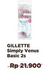 Promo Harga GILLETTE Simply Venus Basic 2 pcs - Alfamidi
