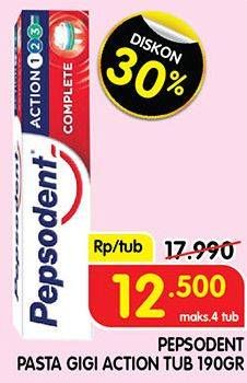 Promo Harga PEPSODENT Pasta Gigi Action 123 190 gr - Superindo