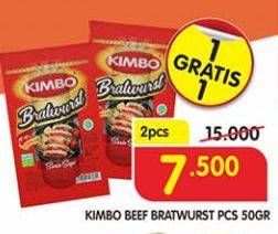 Promo Harga KIMBO Bratwurst Beef per 2 pouch 50 gr - Superindo