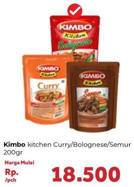 Promo Harga KIMBO Kitchen Siap Santap Curry, Bolognese, Semur 200 gr - Carrefour