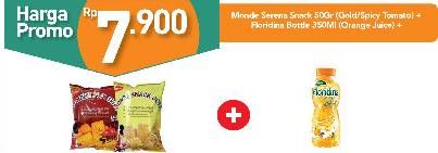 MONDE Serena Snack Gold/ Spicy Tomato 50gr + FLORIDINA Juice Orange 360ml