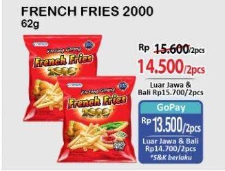 Promo Harga Siantar Top FRENCH FRIES 2000 Kentang Goreng 62 gr - Alfamart