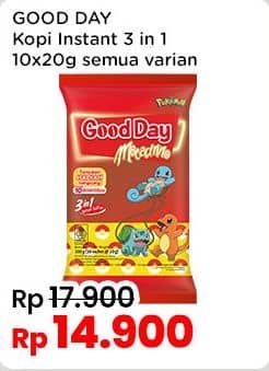 Promo Harga Good Day Instant Coffee 3 in 1 All Variants per 10 sachet 20 gr - Indomaret