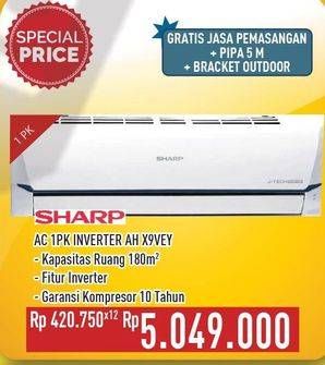 Promo Harga SHARP AH-X9VEY - AC 1PK  - Hypermart