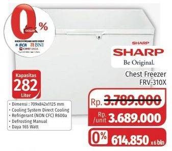 Promo Harga SHARP FRV-310X | Chest Freezer 300ltr  - Lotte Grosir