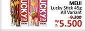 Promo Harga MEIJI Biskuit Lucky Stick All Variants 45 gr - Alfamidi
