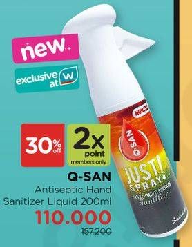 Promo Harga Q-SAN Just Spray Sanitizer 200 ml - Watsons