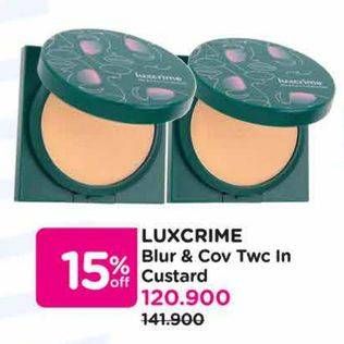 Promo Harga Luxcrime Blur & Covered Two Way Cake In Custard  - Watsons