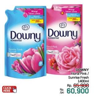 Promo Harga Downy Pewangi Pakaian Floral Pink, Sunrise Fresh 1400 ml - LotteMart