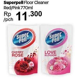 Promo Harga SUPER PELL Pembersih Lantai Cherry Rose, Love Blossom 770 ml - Carrefour