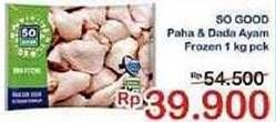 Promo Harga SO GOOD Ayam Potong Paha Dada 1 kg - Indomaret
