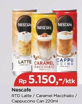 Promo Harga Nescafe Ready to Drink Latte, Caramel Macchiato, Cappucino 220 ml - TIP TOP