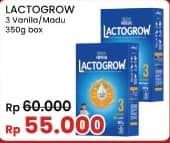 Promo Harga Lactogrow 3 Susu Pertumbuhan Vanila, Madu 350 gr - Indomaret