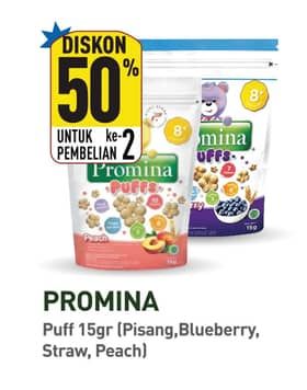 Promo Harga Promina Puffs Pisang, Blueberry, Strawberry Apple, Peach 15 gr - Hypermart