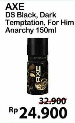 Promo Harga AXE Deo Spray Black, Dark Temptation, Anarchy 150 ml - Alfamart