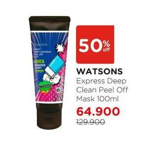 Promo Harga WATSONS Peel Of Mask Express Deep Cleansing 100 ml - Watsons