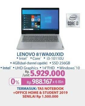 Promo Harga Lenovo IdeaPad 3 81WA00JXID Laptop  - LotteMart