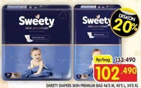 Promo Harga Sweety Skin Premium M46, L40, XL34 34 pcs - Superindo