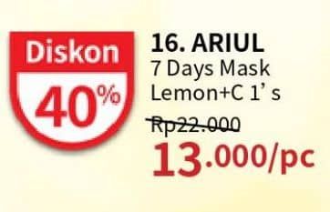 Promo Harga Ariul 7 Days Face Mask Lemon  - Guardian
