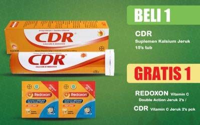 Promo Harga CDR Suplemen Makanan Jeruk 15 pcs - Indomaret