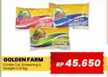 Promo Harga Golden Farm French Fries Crinkle, Shoestring, Straight 1000 gr - Yogya