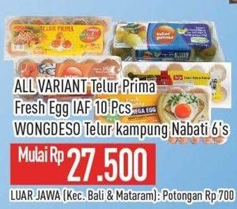 Harga Telur Prima Telur Ayam/Fiesta Fresh Eggs/Wong Deso Telur Kampung Nabati