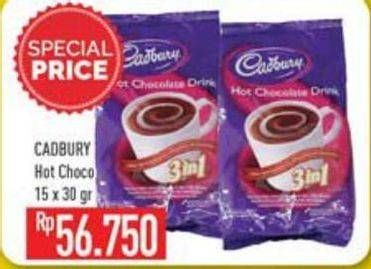 Promo Harga Cadbury Hot Chocolate Drink 3 in 1 per 15 sachet 30 gr - Hypermart