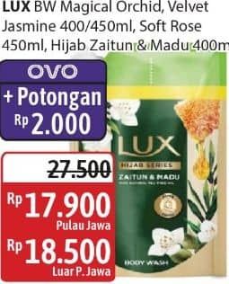 Promo Harga LUX Botanicals Body Wash Magical Orchid, Soft Rose, Hijab Series Zaitun Madu, Velvet Jasmine 400 ml - Alfamidi