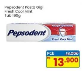 Promo Harga Pepsodent Pasta Gigi Pencegah Gigi Berlubang Fresh Cool Mint 190 gr - Indomaret
