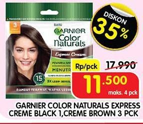Promo Harga Garnier Color Naturals Creme 1 Natural Black, Creme Riche 7.3 Golden Brown 30 ml - Superindo