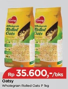 Promo Harga OATSY Oatmeal Whole Grain Rolled Oats 1 kg - TIP TOP