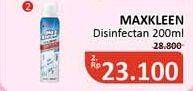 Promo Harga MAX KLEEN Disinfectant Spray 200 ml - Alfamidi