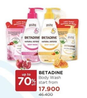 Promo Harga Betadine Natural Defense Body Wash 400 ml - Watsons