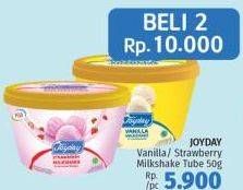 Promo Harga JOYDAY Ice Cream Mangkuk Strawberry Milkshake, Vanilla Milkshake 50 gr - LotteMart