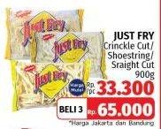 Promo Harga Just Fry French Fries Crinkle Cut, Shoestrings, Straight Cut 900 gr - LotteMart