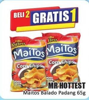 Promo Harga Mr Hottest Maitos Corn Chips Balado Padang 65 gr - Hari Hari
