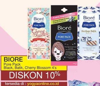 Promo Harga BIORE Pore Pack Black, Cherry Blossom Fragrance Sensation, Heritage Batik Motif 4 pcs - Yogya