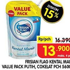 Promo Harga FRISIAN FLAG Susu Kental Manis Putih, Cokelat 560 gr - Superindo