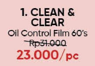 Promo Harga CLEAN & CLEAR Oil Control Film 60 pcs - Guardian
