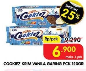 Promo Harga Cookiez Cream Biscuit Vanilla 120 gr - Superindo