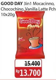 Promo Harga Good Day Instant Coffee 3 in 1 Chococinno, Mocacinno, Vanilla Latte per 10 sachet 20 gr - Alfamidi