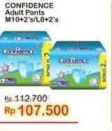 Promo Harga Confidence Adult Diapers Pants L8+2, M10+2 10 pcs - Indomaret