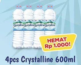 Promo Harga CRYSTALLINE Air Mineral 600 ml - Hypermart